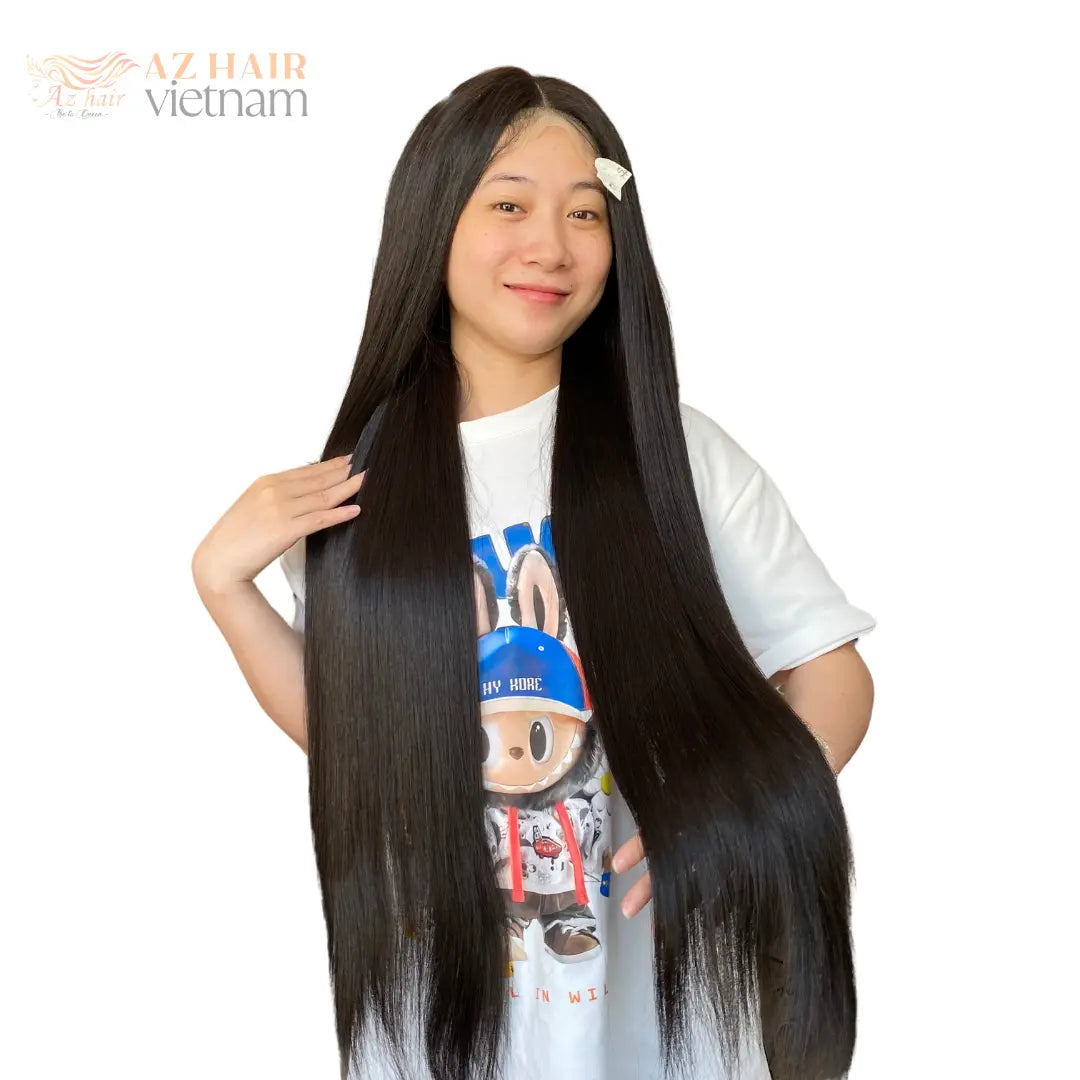 Long Wigs - 5x5 Lace Closure Wig 28 Inch Straight HD Lace #1B Natural Black Model