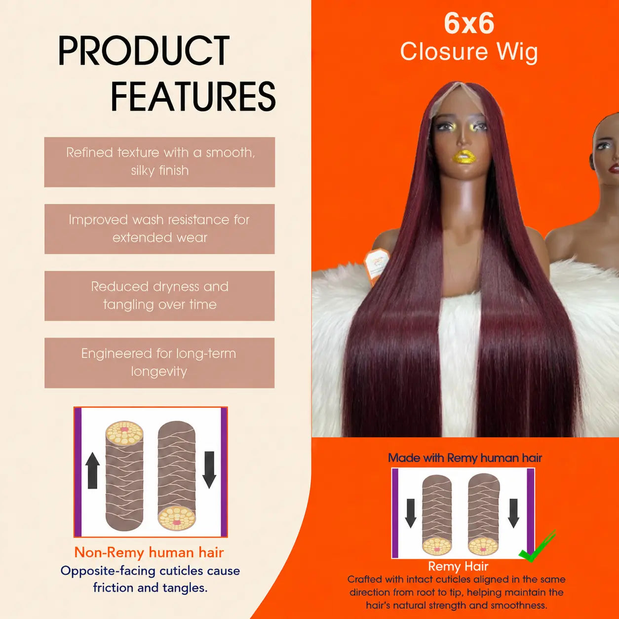 Long Wigs - 6x6 Lace Closure Wig 32 Inch Straight HD Lace 26 inch