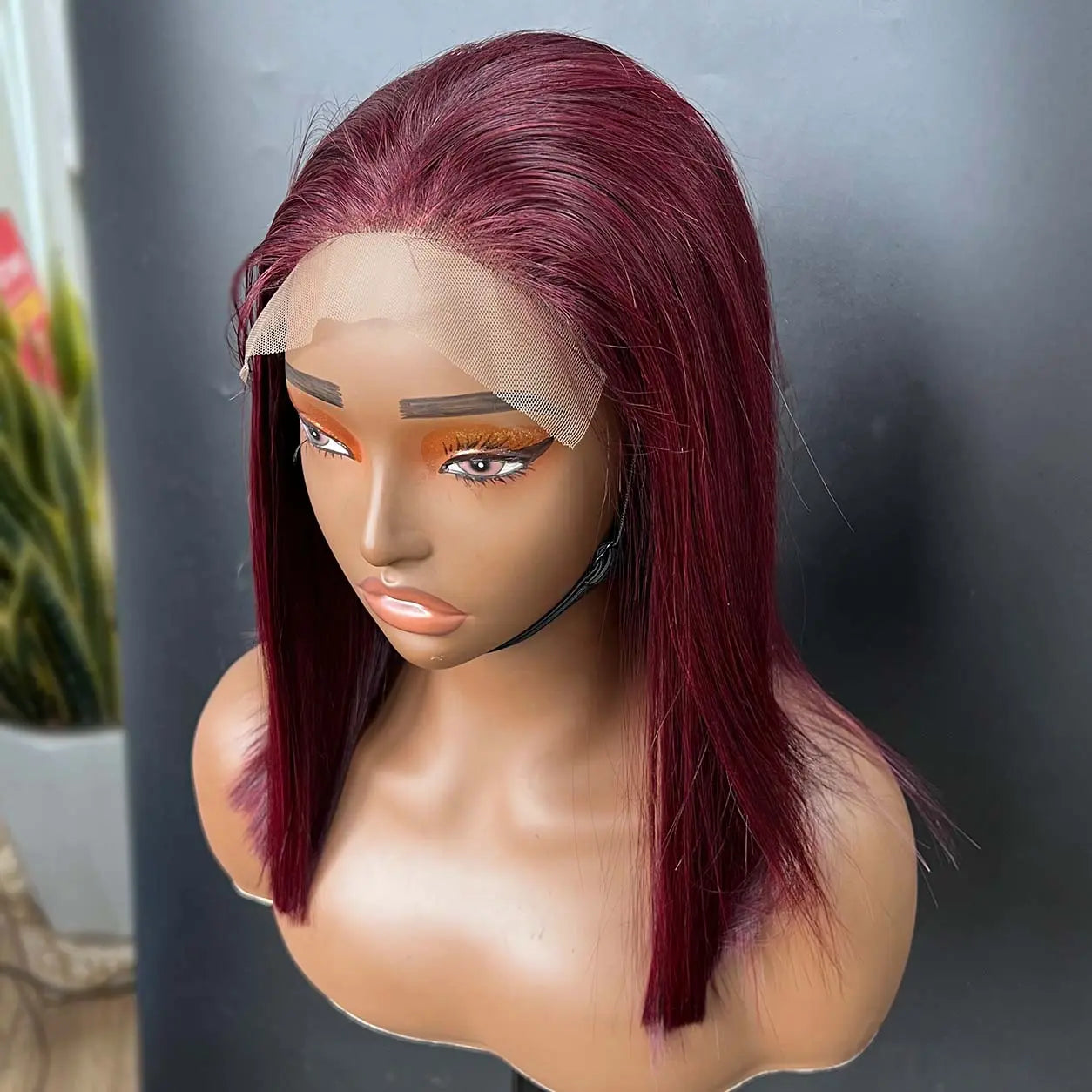 5x5_Swiss_Lace_Closure_Wigs_12_Inch_Straight Worn