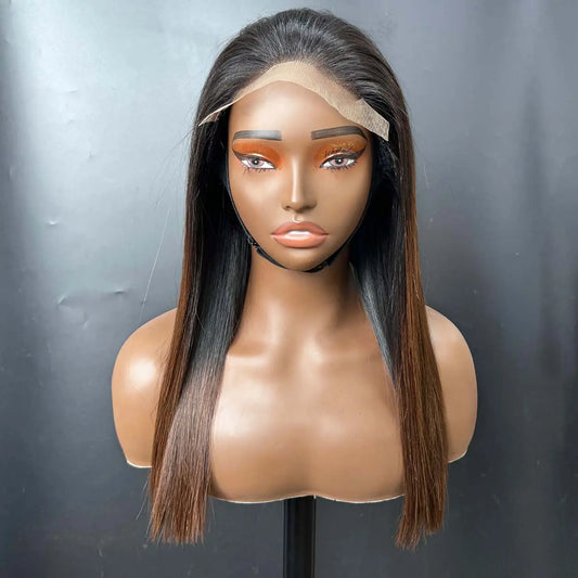 az_hair_5x5_Swiss_Lace_Closure_Wigs_14_Inch_Straight_Brown_Tip Texture
