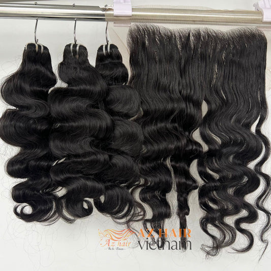 3 Bundles With  13x4 Swiss Lace Frontal Hero Shot