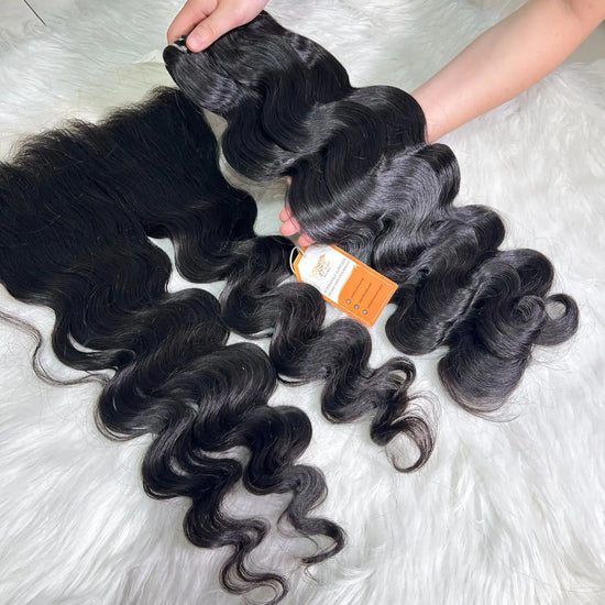 3 Bundles With  13x4 Swiss Lace Frontal Detail