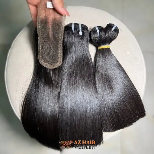 2 Bundles With 2x4 HD Lace Closure Weft Lace Detail