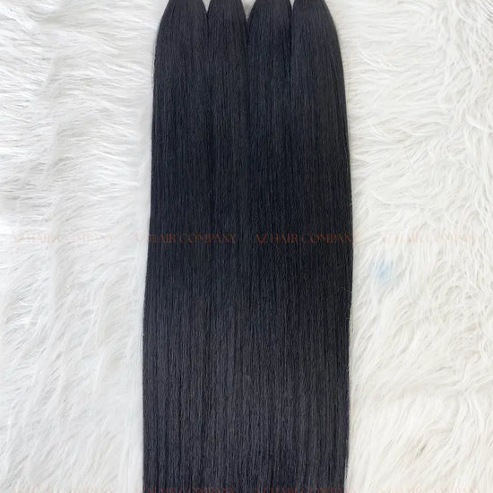 Jet Black (#1) Bone Straight Bulk Hair Extensions 100g / AZ Hair Vietnam 