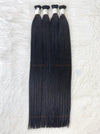 Jet Black (#1) Bone Straight Bulk Hair Extensions 100g / AZ Hair Vietnam 
