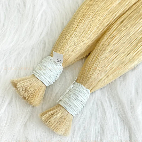 Light Brown #14 Bone Straight Bulk Hair Extensions 100g / AZ Hair Vietnam
