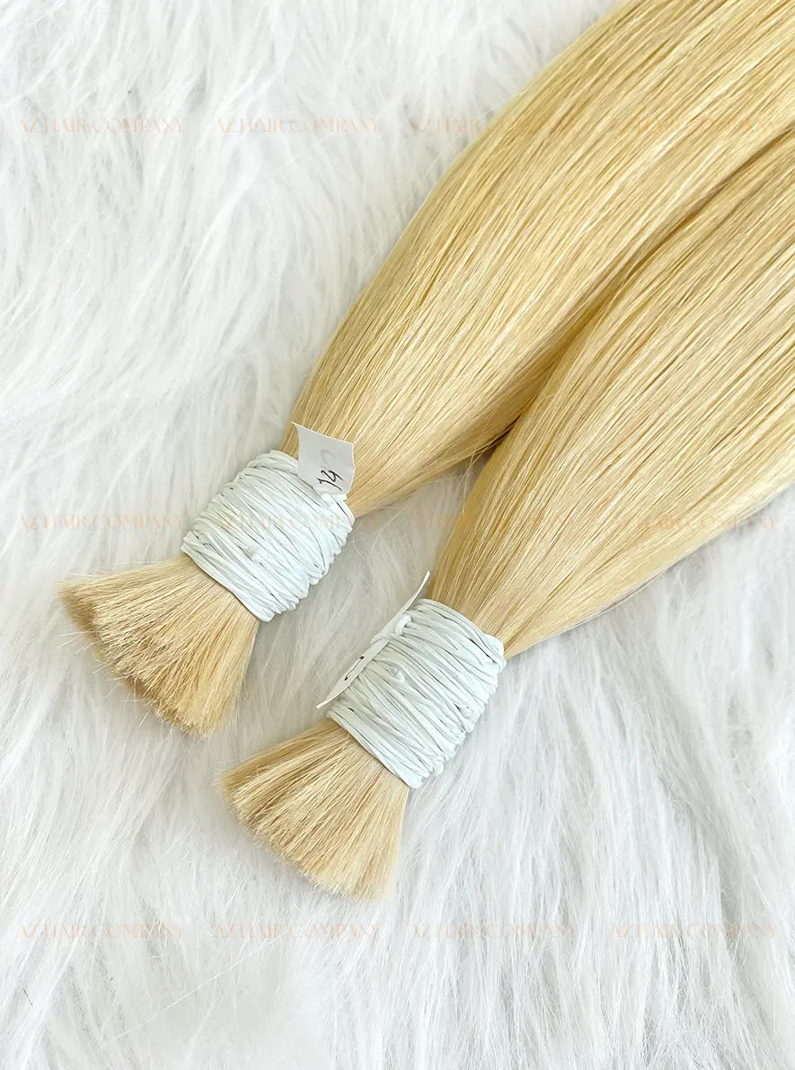 Light Brown #14 Bone Straight Bulk Hair Extensions 100g / AZ Hair Vietnam