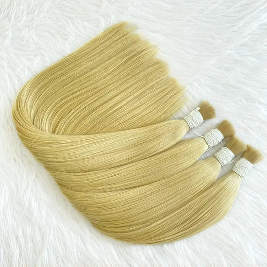 Light Brown #8ash Bone Straight Bulk Hair Extensions 100g / AZ Hair Vietnam 