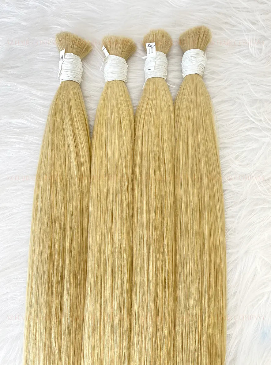 Light Brown #8ash Bone Straight Bulk Hair Extensions 100g / AZ Hair Vietnam 