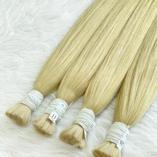 Light Brown #8ash Bone Straight Bulk Hair Extensions 100g / AZ Hair Vietnam 