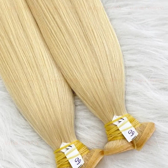 Light Blonde #60C Bone Straight Genius Hair Extensions 100g / AZ Hair Vietnam