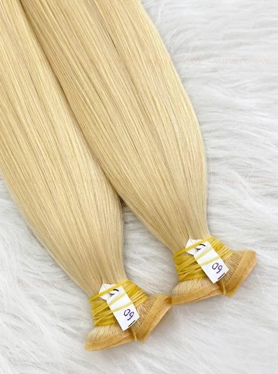 Light Blonde #60C Bone Straight Genius Hair Extensions 100g / AZ Hair Vietnam