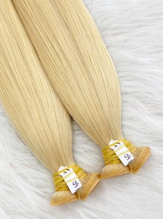 Light Blonde #60C Bone Straight Genius Hair Extensions 100g / AZ Hair Vietnam