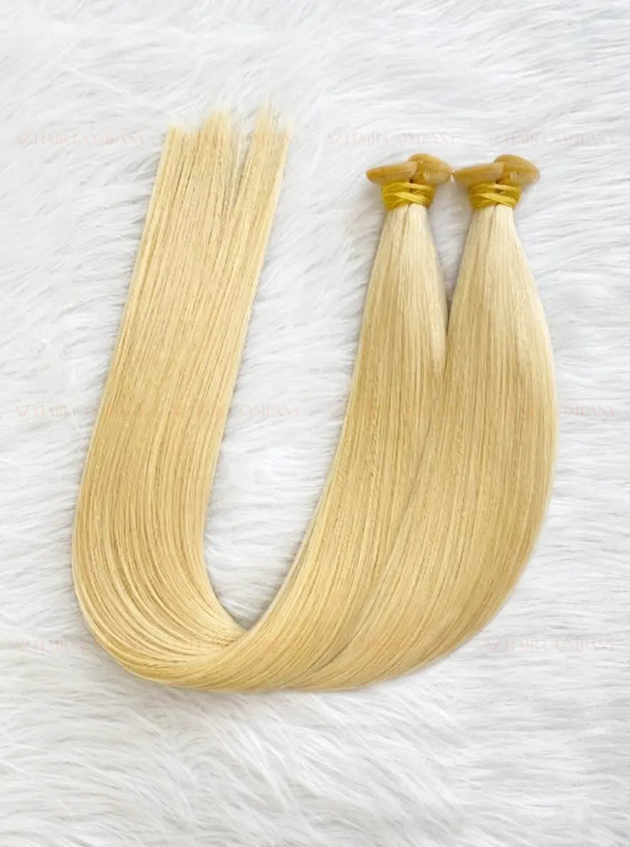 Light Blonde #60C Bone Straight Genius Hair Extensions 100g / AZ Hair Vietnam