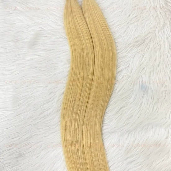 Light Blonde #60C Bone Straight Genius Hair Extensions 100g / AZ Hair Vietnam