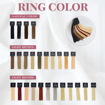 AZ Hair extension color ring with multiple shade samples / AZ Hair Vietnam