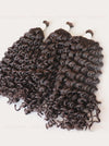 Jet Black (#1) Curly Bulk Hair Extensions 100g Hero Shot - Raw Vietnamese Hair Dyed / AZ Hair Vietnam