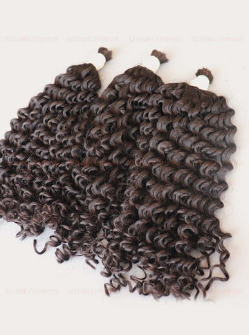 Jet Black (#1) Curly Bulk Hair Extensions 100g Hero Shot - Raw Vietnamese Hair Dyed / AZ Hair Vietnam