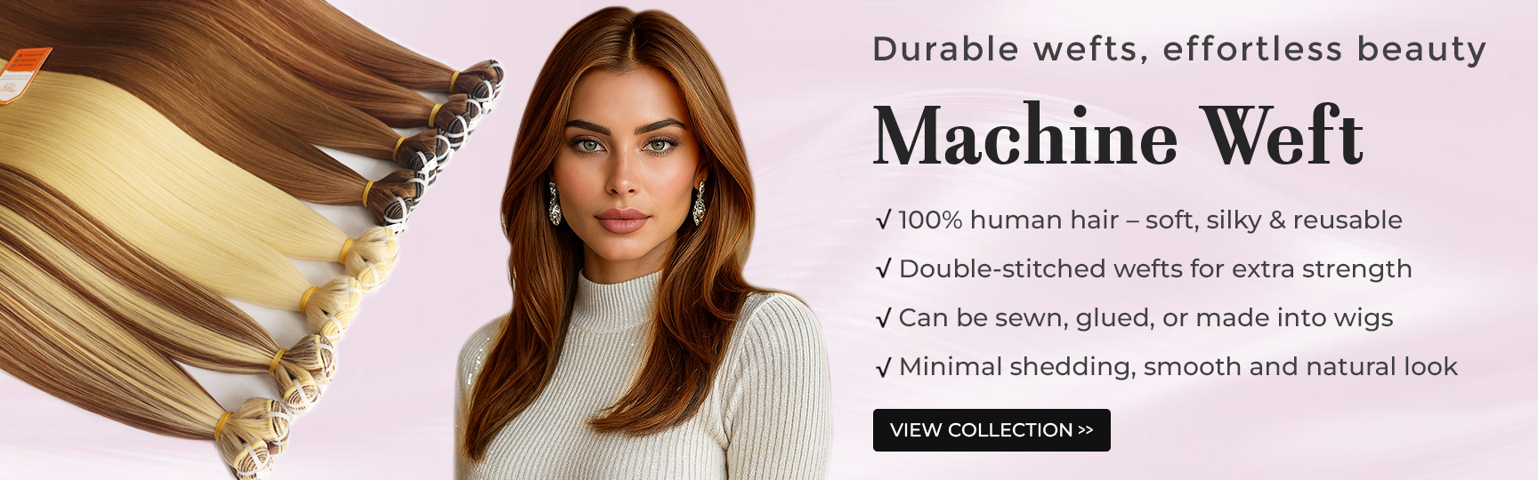 Machine Weft Hair Extensions - AZ Hair Vietnam Verified Manufacturer