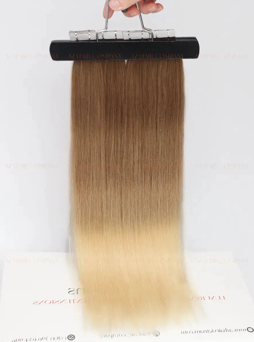 Balayage (#4ash/#60C) Bone Straight Regular Tape In Hair Extensions 100g - Raw Vietnamese Hair / AZ Hair Vietnam