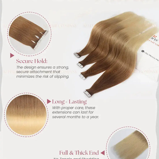 Balayage (#4ash/#60C) Bone Straight Regular Tape In Hair Extensions 100g - Raw Vietnamese Hair / AZ Hair Vietnam