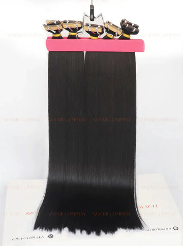 Natural Black (#1B) Bone Straight Regular Tape-In Hair Extensions 100g - AZ Hair Vietnam