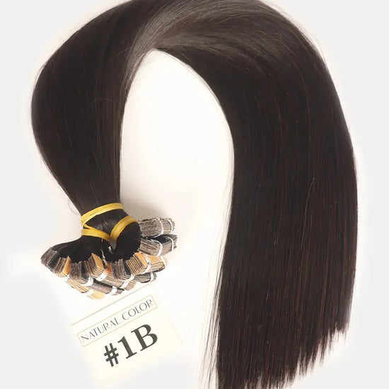 Natural Black (#1B) Bone Straight Regular Tape-In Hair Extensions 100g - AZ Hair Vietnam