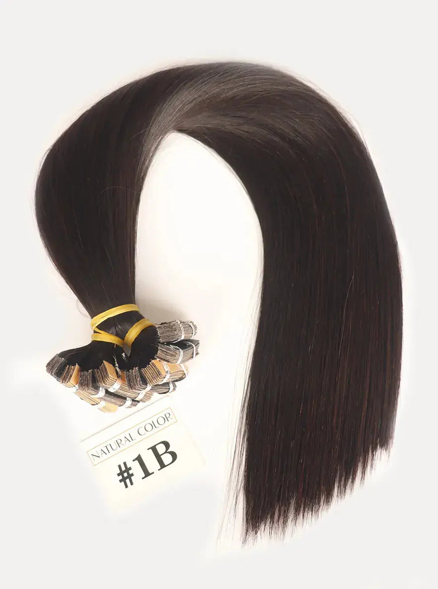 Natural Black (#1B) Bone Straight Regular Tape-In Hair Extensions 100g - AZ Hair Vietnam