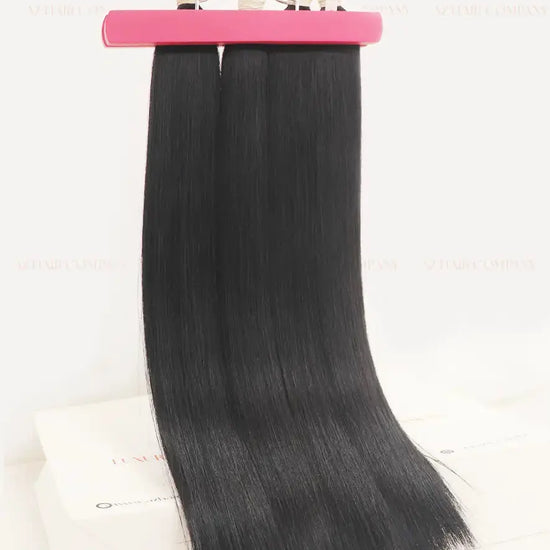 Jet Black (#1) Bone Straight Bulk Hair Extensions 100g - Raw Vietnamese Hair Dyed / AZ Hair Vietnam