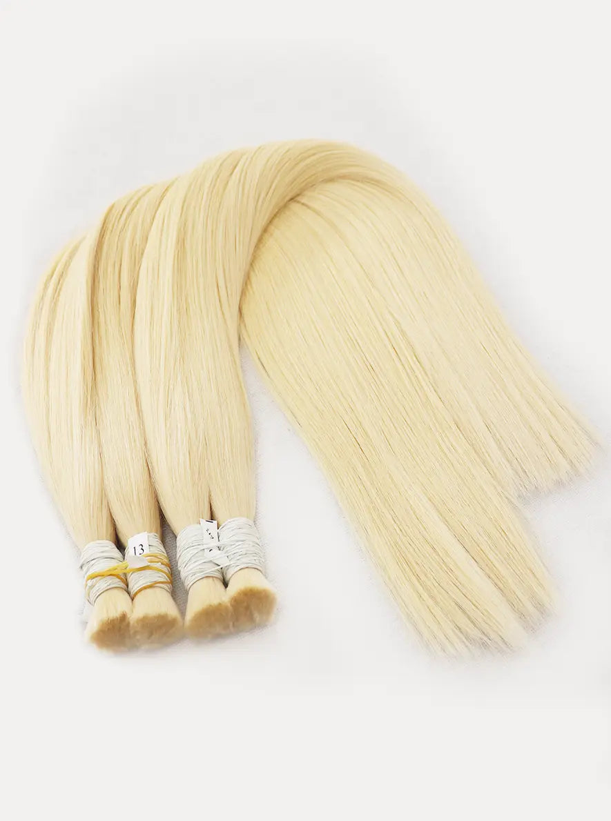 Light Blonde (#613) Bone Straight Bulk Hair Extensions 100g - Vietnamese Human Hair /  AZ Hair Vietnam