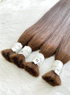 Light Brown #6C Bulk Hair Extensions 100g / AZ Hair Vietnam