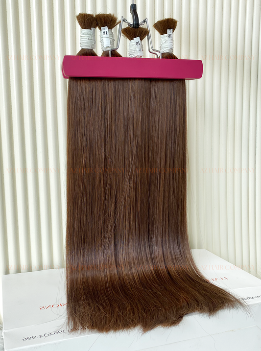 Light Brown #6C Bulk Hair Extensions 100g / AZ Hair Vietnam