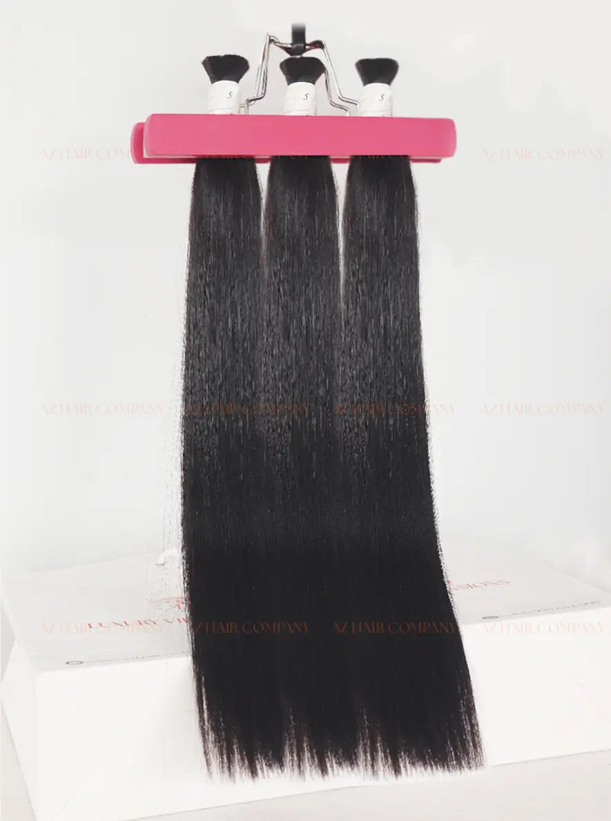 Natural Black (#1B) Bone Straight Bulk Hair Extensions 100g - Vietnamese Raw Hair / AZ Hair Vietnam