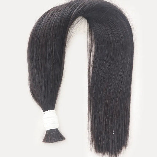 Natural Black (#1B) Bone Straight Bulk Hair Extensions 100g - Vietnamese Raw Hair / AZ Hair Vietnam