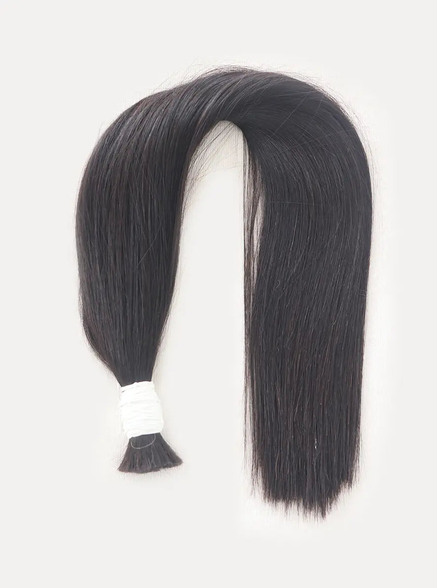 Natural Black (#1B) Bone Straight Bulk Hair Extensions 100g - Vietnamese Raw Hair / AZ Hair Vietnam