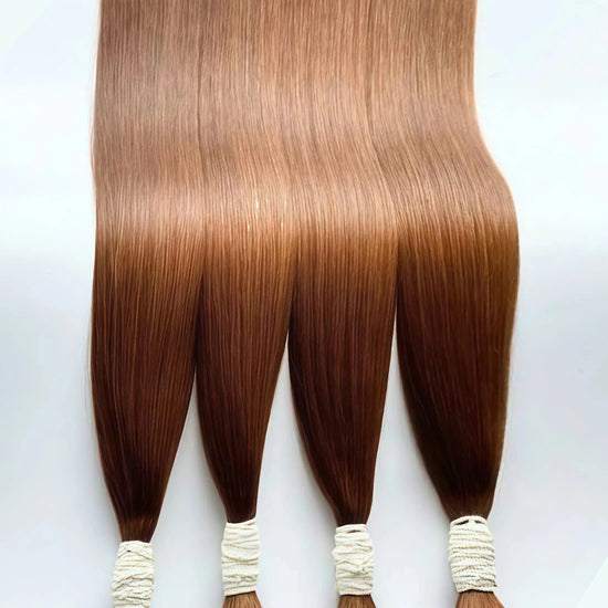Dark Brown (#2) Bone Straight Bulk Straight Hair Extensions 100g / AZ Hair Vietnam