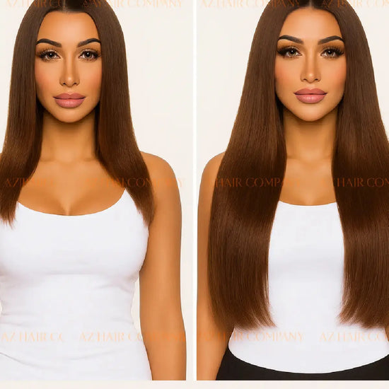 Dark Brown (#2) Bone Straight Bulk Straight Hair Extensions 100g / AZ Hair Vietnam