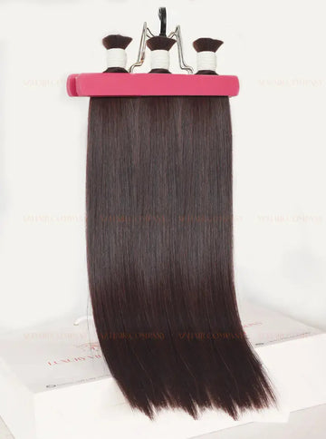Dark Brown (#2C) Bone Straight Bulk Straight Hair Extensions 100g - Cuticle Aligned Vietnamese Hair / AZ Hair Vietnam
