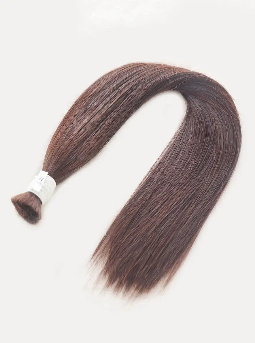 Dark Brown (#2C) Bone Straight Bulk Straight Hair Extensions 100g - Cuticle Aligned Vietnamese Hair / AZ Hair Vietnam