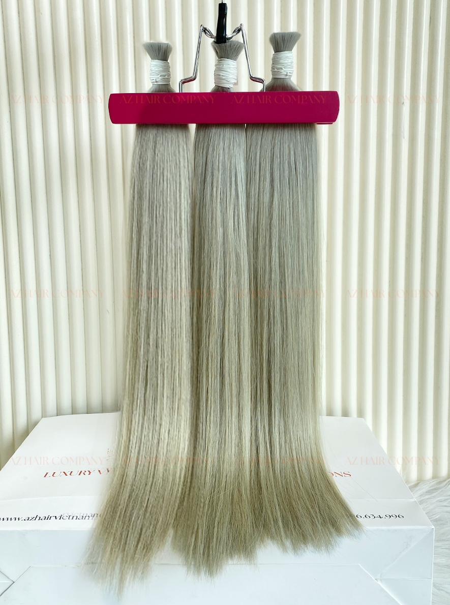 #18B Light Blonde Bone Straight Bulk Hair Extensions 100g - Vietnamese Raw Hair / AZ Hair Vietnam