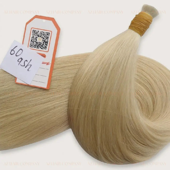 Light Blonde #60ash Bone Straight Bulk Hair Extensions 100g - 100% Raw Vietnamese Human Hair / AZ Hair Vietnam