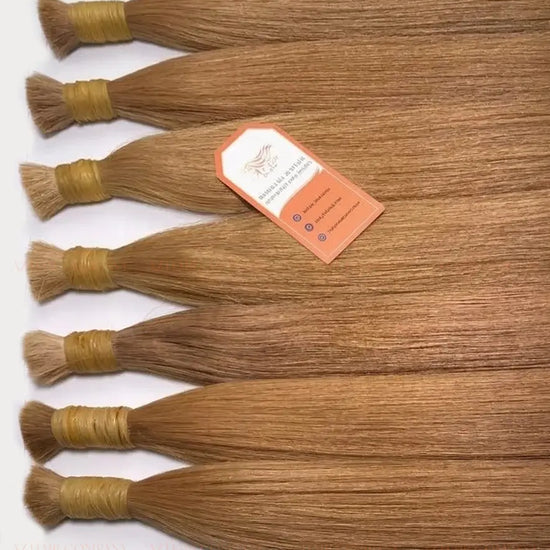 #7 Light Brown Bone Straight Bulk Hair Extensions 100g - Vietnamese Raw Hair / AZ Hair Vietnam