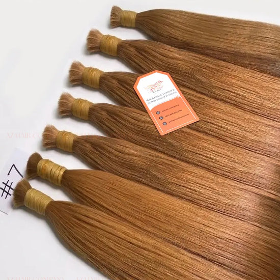 #7 Light Brown Bone Straight Bulk Hair Extensions 100g - Vietnamese Raw Hair / AZ Hair Vietnam