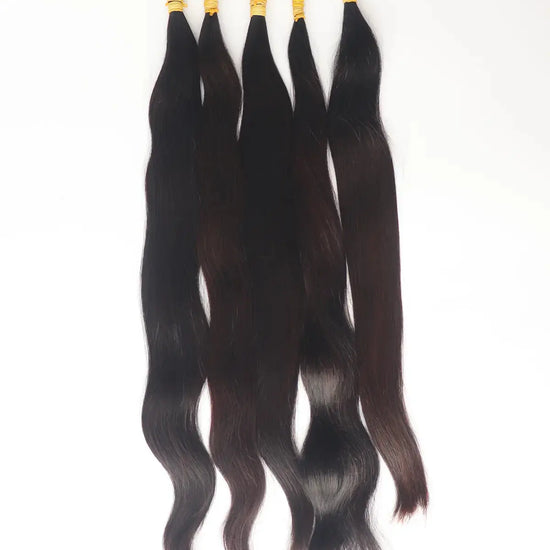 Jet Black (#1) Straight Bulk One Single Donor Hair Extensions 100g - AZ Hair Factory / AZ Hair Vietnam