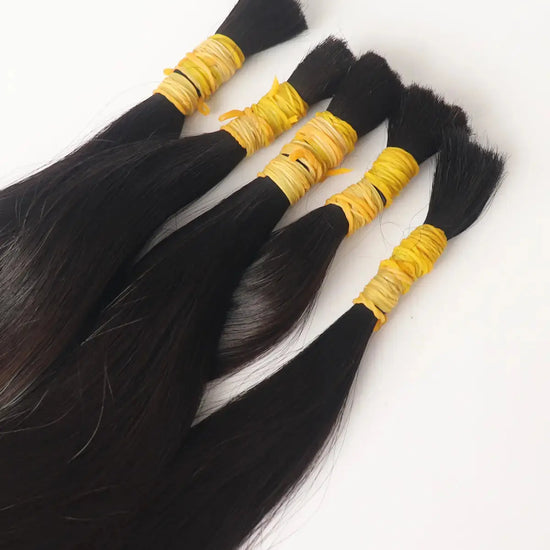 Jet Black (#1) Straight Bulk One Single Donor Hair Extensions 100g - AZ Hair Factory / AZ Hair Vietnam