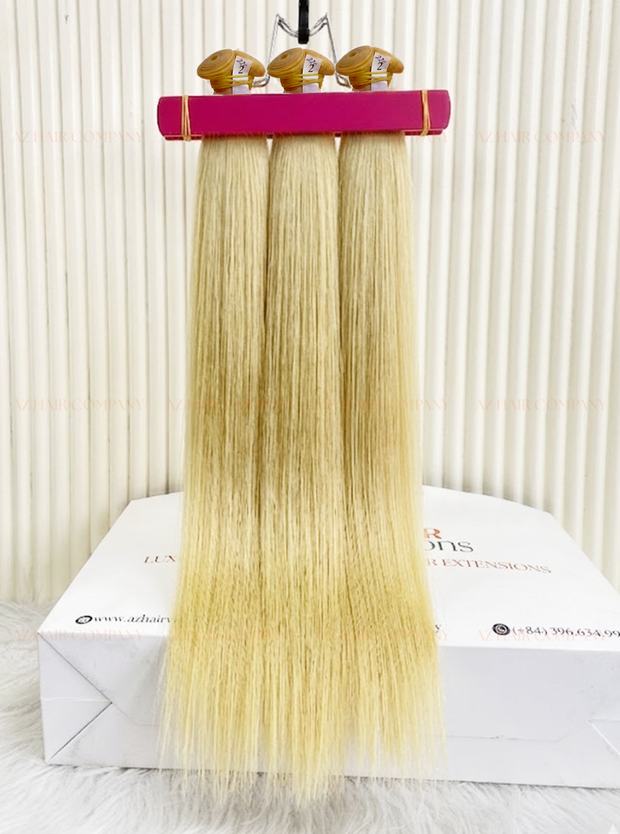 Light Brown #22C Bone Straight Genius Weft Hair Extensions 100g - Single Donor Vietnamese Hair / AZ Hair Vietnam
