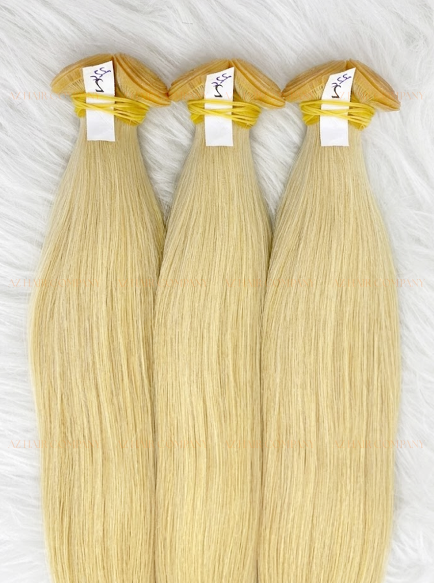 Light Brown #22C Bone Straight Genius Weft Hair Extensions 100g - Single Donor Vietnamese Hair / AZ Hair Vietnam