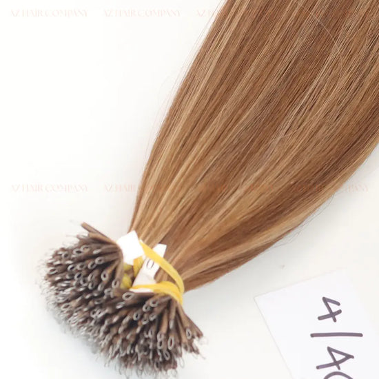 Highlight (#4/#4C) Bone Straight Nano Tip Hair Extensions 100g - Raw Vietnamese Hair Factory / AZ Hair Vietnam