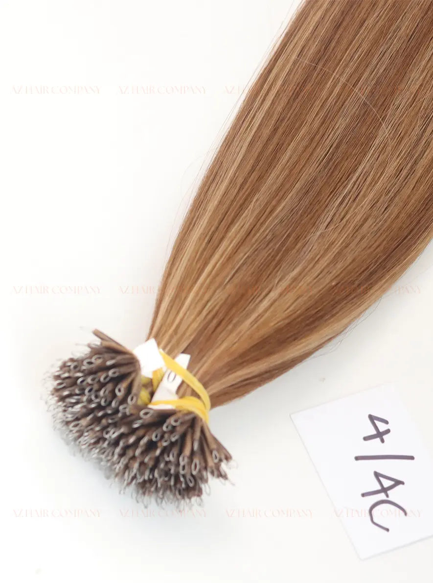 Highlight (#4/#4C) Bone Straight Nano Tip Hair Extensions 100g - Raw Vietnamese Hair Factory / AZ Hair Vietnam