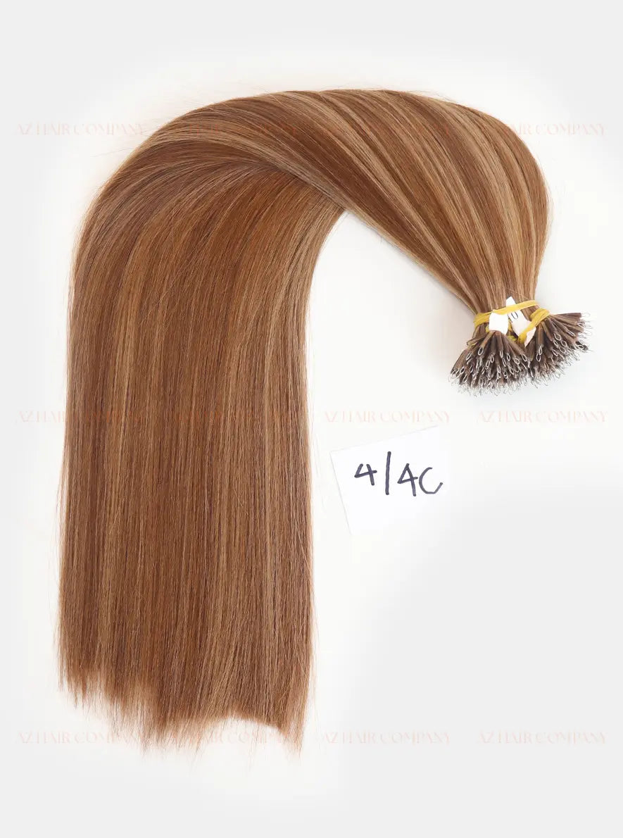 Highlight (#4/#4C) Bone Straight Nano Tip Hair Extensions 100g - Raw Vietnamese Hair Factory / AZ Hair Vietnam